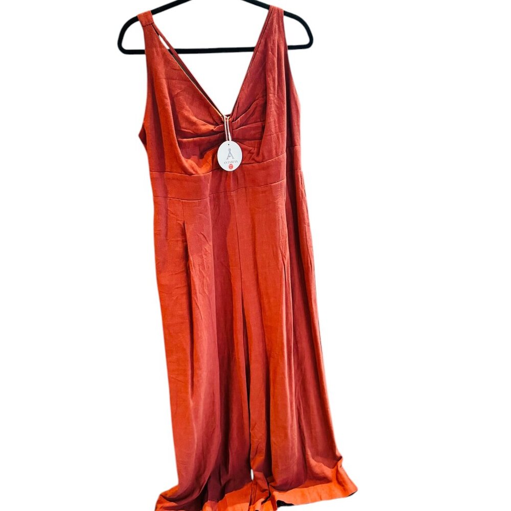 Anrabees  Rust color sleeveless jumpsuit size XL